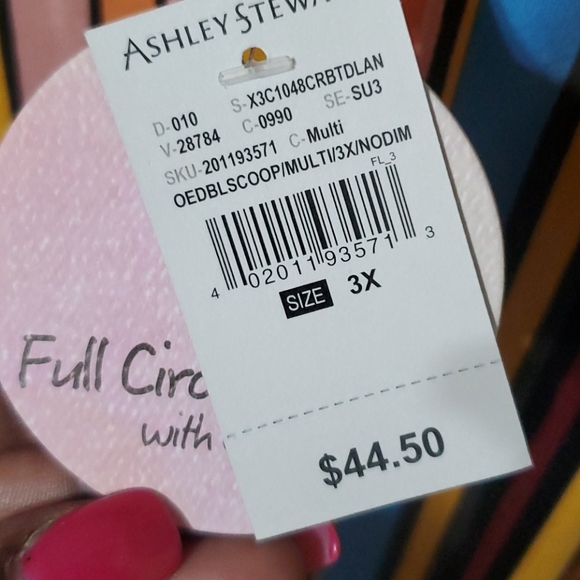 Ashley Stewart Bodycon Dress stripes multi colored - Picture 4 of 5